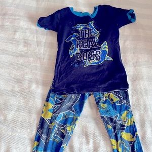 Boys glow in the dark shark pajama set